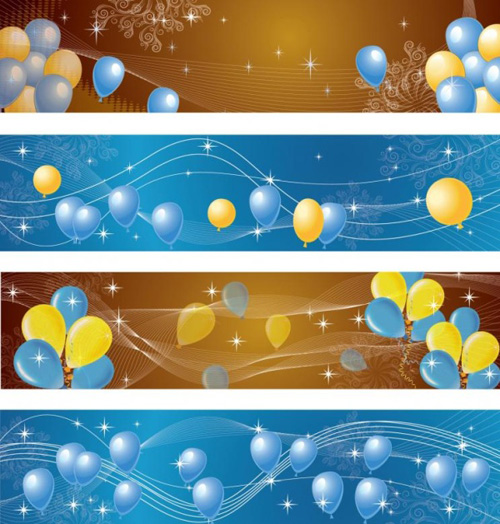 Color balloon with abstract banner vector Color balloon with abstract banner vector