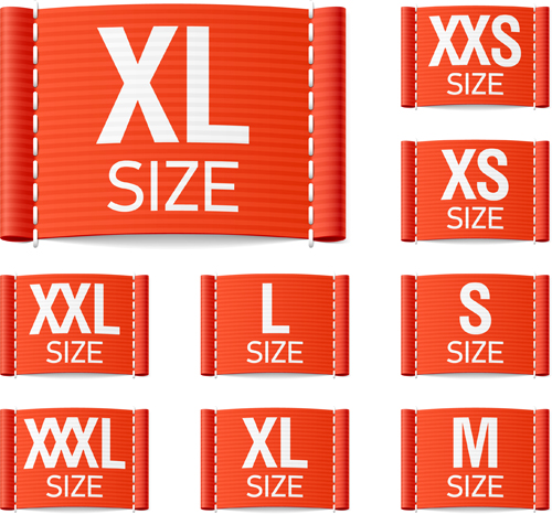 size labels colored 
