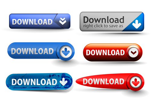 Creative website download buttons vectors set 04 Creative website download buttons vectors set 04