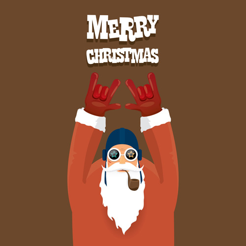 Funny santa claus vector design material 01 Funny santa claus vector design material 01