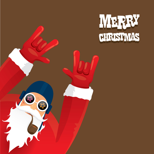 Funny santa claus vector design material 02 Funny santa claus vector design material 02
