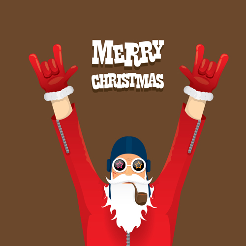 Funny santa claus vector design material 07 Funny santa claus vector design material 07