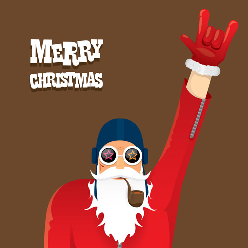 Funny santa claus vector design material 08 Funny santa claus vector design material 08