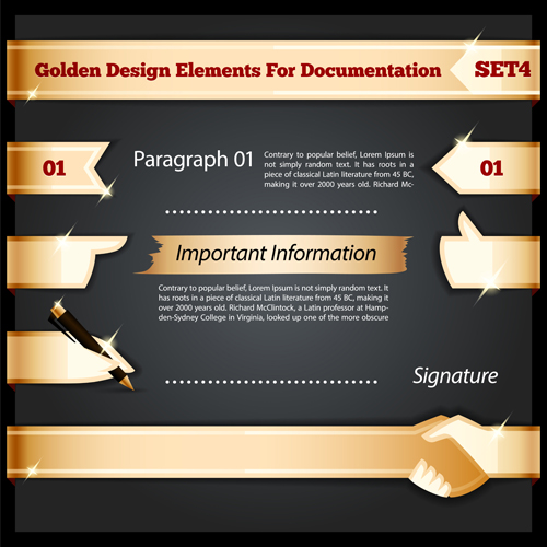 Golden ribbon with black background vector Golden ribbon with black background vector