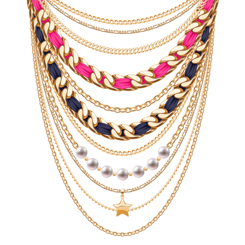 Jewelry necklace design vector 01 Jewelry necklace design vector 01