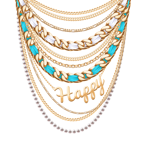 Jewelry necklace design vector 02 Jewelry necklace design vector 02