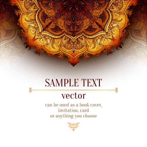 Luxury floral book cover design vector 03