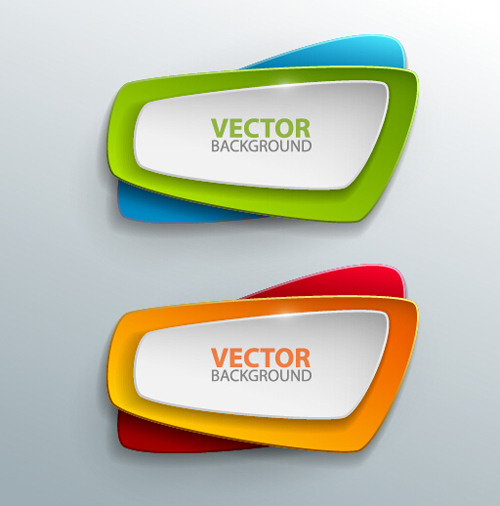Modern layered banners vector material 10 Modern layered banners vector material 10