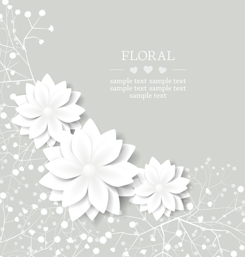 Paper flowers art background vector 05 Paper flowers art background vector 05