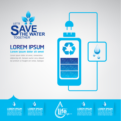 Save water infographics template vector 01 Save water infographics template vector 01
