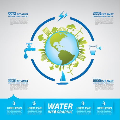 Save water infographics template vector 10 Save water infographics template vector 10