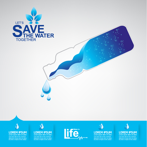 water template save infographics 
