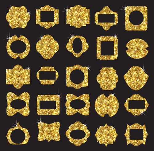 Shiny golden frame design vector set 05 Shiny golden frame design vector set 05