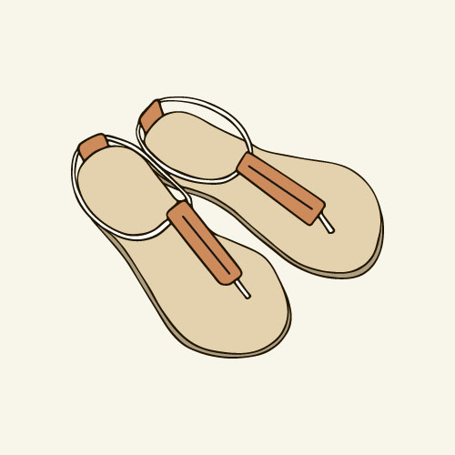 slippers hand drawn 