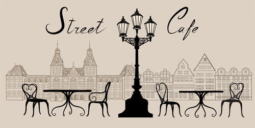 street material hand drawn cafe 