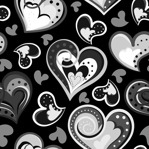 Valentines day heart hand drawn pattern vector 03 Valentines day heart hand drawn pattern vector 03