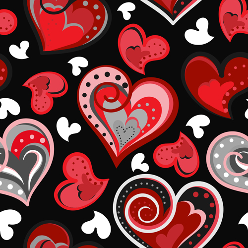 valentines pattern heart hand drawn day  