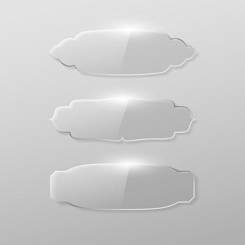 Blank labels transparent glass vector 06 Blank labels transparent glass vector 06