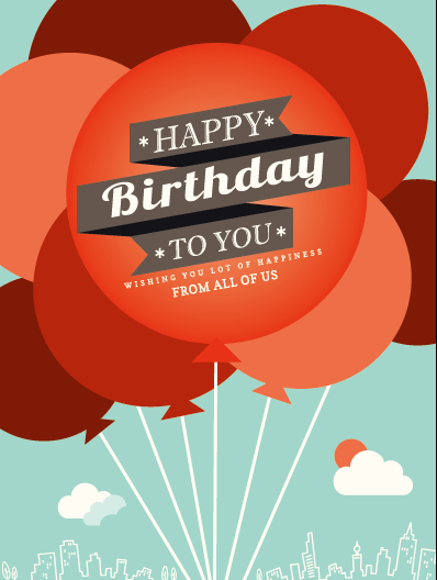 Cartoon balloons and birthday background vector Cartoon balloons and birthday background vector