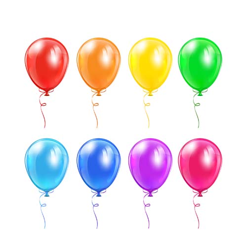 Colored balloons template vector material 01 Colored balloons template vector material 01