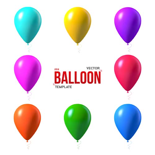 Colored balloons template vector material 02 Colored balloons template vector material 02