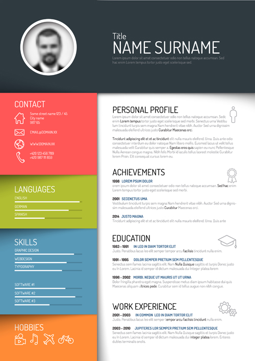 Creative resume template design vectors 05 Creative resume template design vectors 05