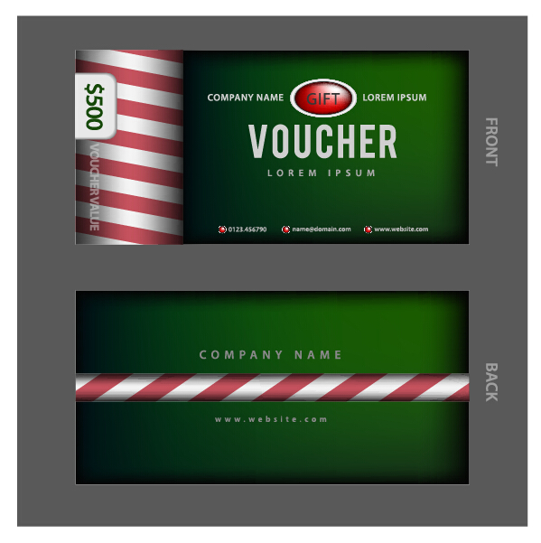 Dark green gift voucher template vector Dark green gift voucher template vector