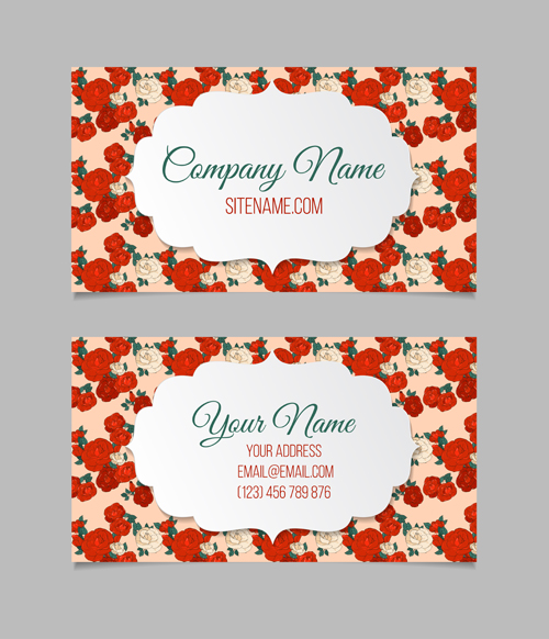 Floral business cards elegant vector material 06 Floral business cards elegant vector material 06