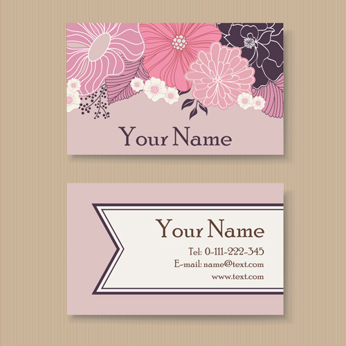 Floral business cards elegant vector material 08 Floral business cards elegant vector material 08