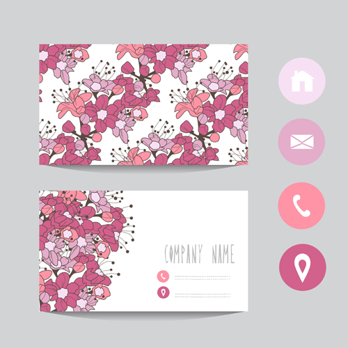 Floral business cards elegant vector material 10 Floral business cards elegant vector material 10