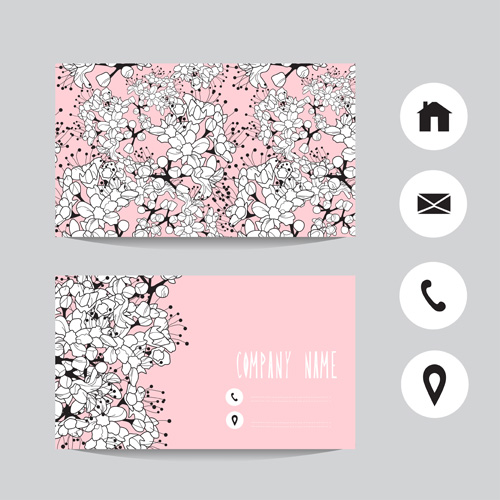 Floral business cards elegant vector material 11 Floral business cards elegant vector material 11