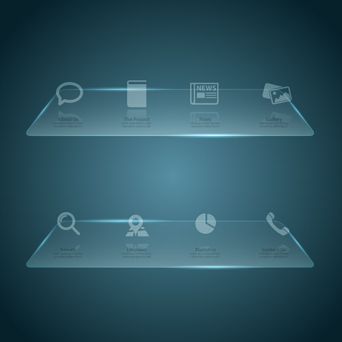 Glass web Interface design material vector 03 Glass web Interface design material vector 03