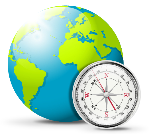 Globe and compass creative vector Globe and compass creative vector