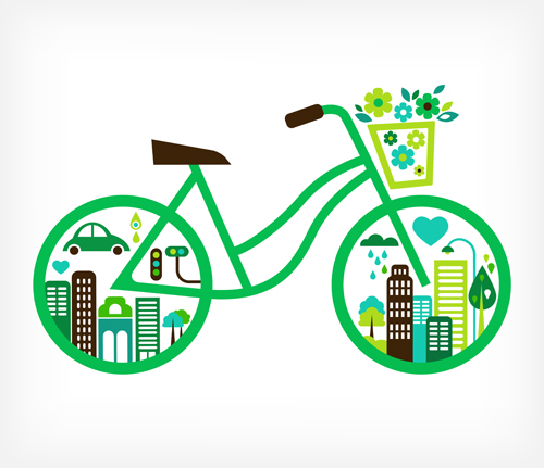 vector green design city bike bicycle 