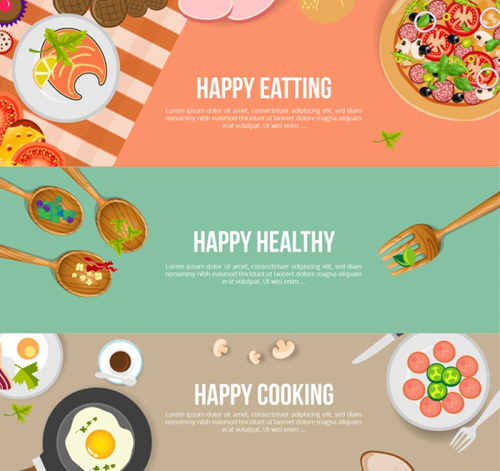 Healthy food banners vector Healthy food banners vector