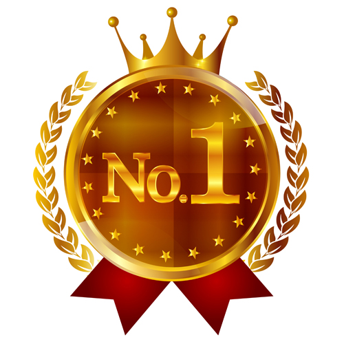 Luxury crown labels with laurel wreath vectors 04