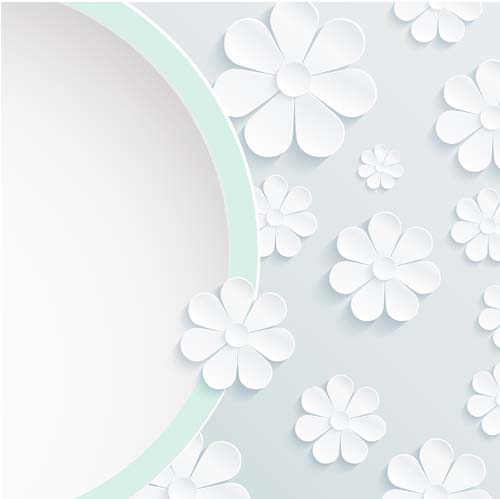 Paper flowers art background vector 04 Paper flowers art background vector 04