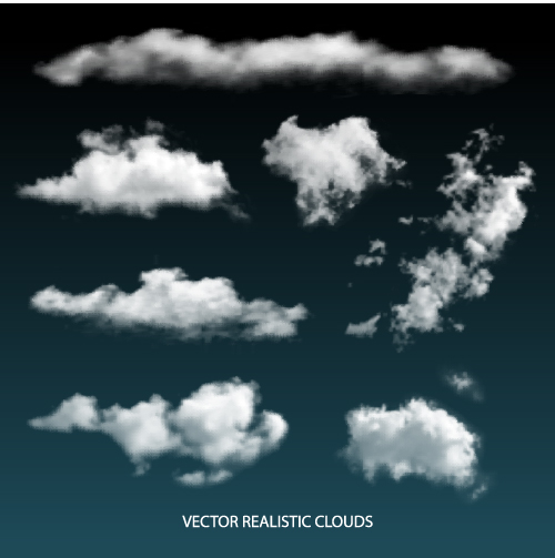 Realistic clouds vector illustration set 02 Realistic clouds vector illustration set 02