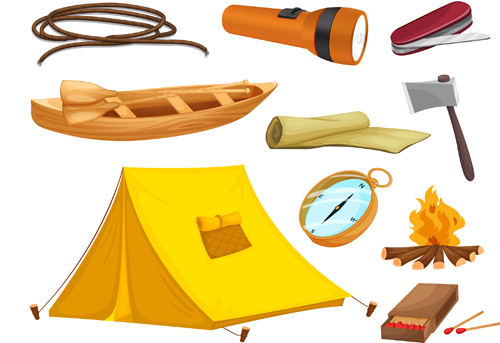 Rralistic camping equipment vector material 01 Rralistic camping equipment vector material 01