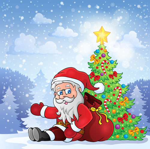 Santa claus cartoon cute vector 04