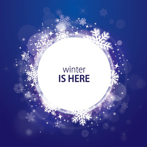 Snowflake frame with blue winter background vector Snowflake frame with blue winter background vector