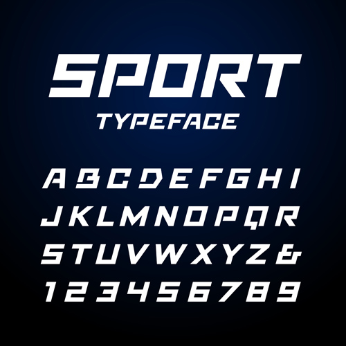 typeface sport numbers alphabet 