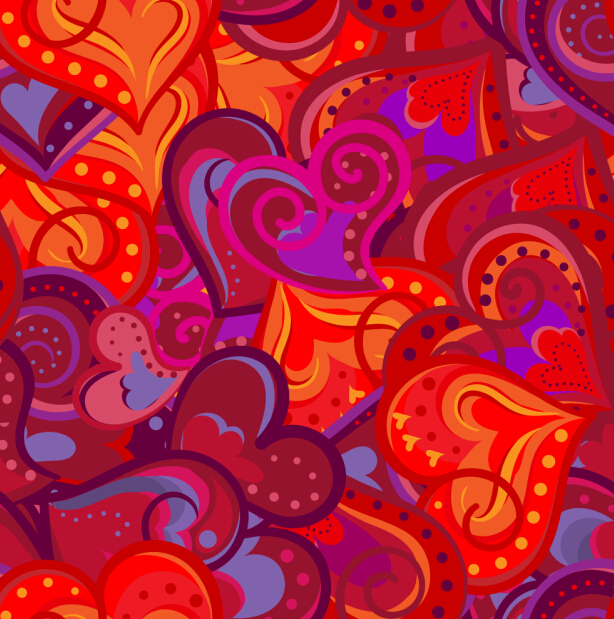 Valentines day heart hand drawn pattern vector 01 Valentines day heart hand drawn pattern vector 01