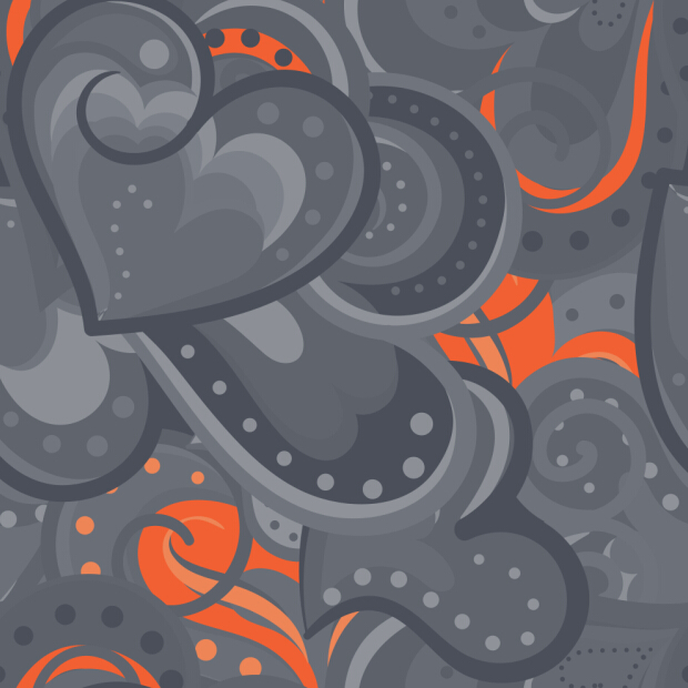 Valentines day heart hand drawn pattern vector 02