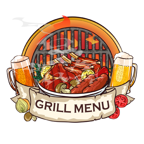 barbecue menu label creative vector 04 barbecue menu label creative vector 04
