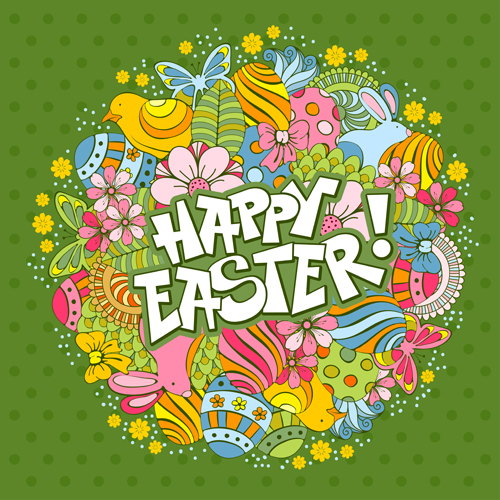 styles easter cartoon background 