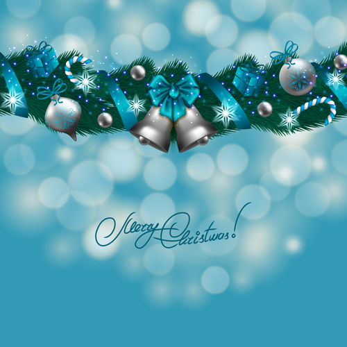 Christamas garland with halation background vector 02 Christamas garland with halation background vector 02