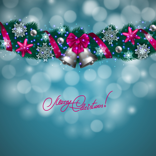 Christamas garland with halation background vector 04 Christamas garland with halation background vector 04
