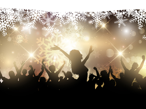 Christmas party background with people silhouetter vector 04 Christmas party background with people silhouetter vector 04