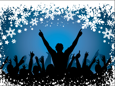 Christmas party background with people silhouetter vector 09 Christmas party background with people silhouetter vector 09